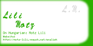 lili motz business card